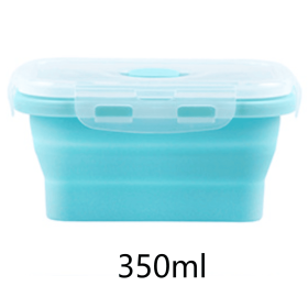 Foldable Silicone Bento Lunch Box – Microwave-Safe, Portable Food Storage Container for School, Picnic & Fruit Preservation (size: 350ml)