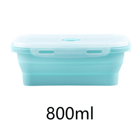 Foldable Silicone Bento Lunch Box – Microwave-Safe, Portable Food Storage Container for School, Picnic & Fruit Preservation (size: 800ml)