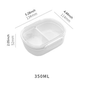 Microwave-Safe Divided Lunch Box with Fruit Compartment – Portable Fresh-Keeping Container for Kids and Students (Sizes: 350ml)