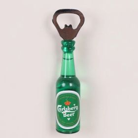 1pc Magnetic Beer Bottle Opener - Perfect Housewarming, Birthday, and Men's Gift - Easy to Use and Stylish (Material: Polypropylene + Magnet, Color: Carlsberg)