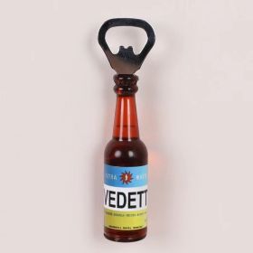1pc Magnetic Beer Bottle Opener - Perfect Housewarming, Birthday, and Men's Gift - Easy to Use and Stylish (Material: Polypropylene + Magnet, Color: Vedett)