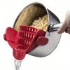 Clip-On Silicone Pot Strainer – Adjustable Pasta and Food Strainer for Pots, Pans & Bowls