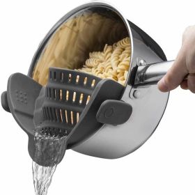 Clip-On Silicone Pot Strainer – Adjustable Pasta and Food Strainer for Pots, Pans & Bowls (Quantity: 1pc)