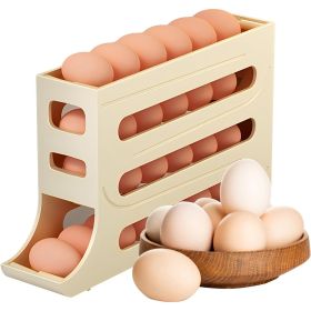 Rolling Egg Dispenser – Space-Saving Organizer for Refrigerator Storage (Color: Yellow)