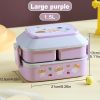 Kids Bento Lunch Box – Microwave-Safe Plastic Food Container with Spoon & Fork, Leak-Proof Compartments for School & Picnic