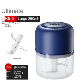 Mini Electric Garlic Masher – Rechargeable Food Chopper for Garlic, Onion, Ginger & Baby Food (Color: Blue 250ml Ultimate Edition)