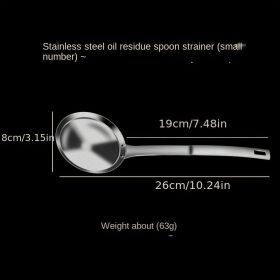 304 Stainless Steel Fat Skimmer Spoon – Fine Mesh Oil & Foam Strainer for Gravy, Soup, and Broth (size: 304 All-steel Oil Slag Separator (small))