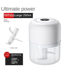 Mini Electric Garlic Masher – Rechargeable Food Chopper for Garlic, Onion, Ginger & Baby Food (Color: White 250ml Ultimate)