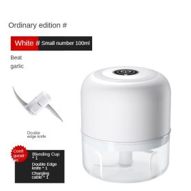Mini Electric Garlic Masher – Rechargeable Food Chopper for Garlic, Onion, Ginger & Baby Food (Color: White 100ml Ordinary)