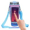 Water Bottle Carrier with Touchscreen Phone Pocket – Fits 40oz Tumblers