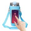 Water Bottle Carrier with Touchscreen Phone Pocket – Fits 40oz Tumblers