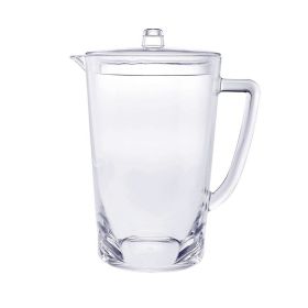 2.75 Qt Unbreakable Plastic Water Pitcher with Lid & Spout – BPA-Free Oval Juice Pitcher for Iced Tea, Lemonade, and Cold Beverages (Color: as Pic)