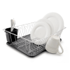 Better Chef 16" Chrome-Plated Metal Dish Rack Drain Tray Black