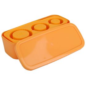Easy Release Silicone Ice Cube Tray (Color: Orange)