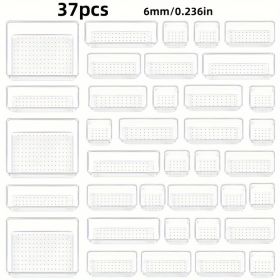 Transparent Polka Dot Desktop Drawer Storage Box Set for Bathroom, Bedroom, and Living Room Organization (size: 37pcs)
