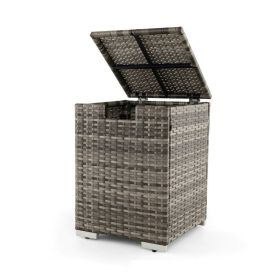 Rattan Propane Tank Cover for 20 lb Tanks, Decorative Outdoor Gas Tank Enclosure for Patio and Garden (Type: Fire Pits, Color: Grey)