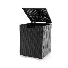 Rattan Propane Tank Cover for 20 lb Tanks, Decorative Outdoor Gas Tank Enclosure for Patio and Garden (Type: Fire Pits, Color: Black)