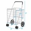 Foldable Jumbo Shopping Cart with Swivel Wheels and Dual Storage Baskets
