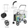 Foldable Jumbo Shopping Cart with Swivel Wheels and Dual Storage Baskets