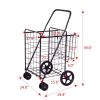 Foldable Jumbo Shopping Cart with Swivel Wheels and Dual Storage Baskets