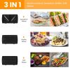 Electric Sandwich Maker Waffle Panini Press Grill with Removable Non-Stick Plates Double-Sided Heating Cool Touch Handle For Breakfast Steak Toaster B