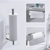 Adhesive Stainless Steel Paper Towel Holder – Under Cabinet or Wall Mount for Kitchen & Bathroom