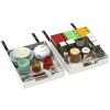 2Pcs Pull Out Cabinet Organizers Sliding Shelf Spice Rack Carbon Steel Roll Out Drawers Fixed with Adhesive Nano Film with Handle 55LBS Max Load