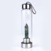 Pure Essence Crystal-Infused Glass Water Bottle – Natural Stone Elixir Bottle for Healing & Wellness