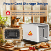 W1134P237563 White multi-earth oven 2 piece toaster 1.5-inch ultra wide slot 6 Browning settings and 3 features (thaw / reheat / cancel) SUS304