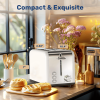 W1134P237563 White multi-earth oven 2 piece toaster 1.5-inch ultra wide slot 6 Browning settings and 3 features (thaw / reheat / cancel) SUS304