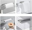 Adhesive Stainless Steel Paper Towel Holder – Under Cabinet or Wall Mount for Kitchen & Bathroom