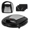 Electric Sandwich Maker Waffle Panini Press Grill with Removable Non-Stick Plates Double-Sided Heating Cool Touch Handle For Breakfast Steak Toaster B