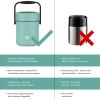 Healter 1.6 Litres Vacuum Insulated Food Flasks for Hot Food;  1600ml Stainless Steel Thermal Soup Container/ Food Jar with 2 inner boxes for Adult;