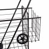 Foldable Jumbo Shopping Cart with Swivel Wheels and Dual Storage Baskets