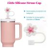 3-Pack Cherry Blossom Silicone Straw Covers – Fits 10mm Stanley Cup Straws