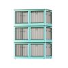 3Pcs Foldable Storage Bins with Lid 4 Doors Collapsible Stackable Closet Organizer Containers with Lock 4Pcs Wheels