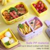 Kids Bento Lunch Box – Microwave-Safe Plastic Food Container with Spoon & Fork, Leak-Proof Compartments for School & Picnic
