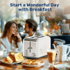 W1134P237563 White multi-earth oven 2 piece toaster 1.5-inch ultra wide slot 6 Browning settings and 3 features (thaw / reheat / cancel) SUS304
