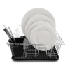 Better Chef 16" Chrome-Plated Metal Dish Rack Drain Tray Black