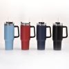 40oz Stainless Steel Insulated Tumbler with Handle & Straw – Leakproof Portable Ice Cup for Cold Drinks & Beer