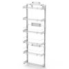 Over The Door Pantry Organizer 6-Tier Pantry Door Organizer Carbon Steel 110LBS Loading Easy Install Behind Door Storage For Closet Kitchen Bathroom 5