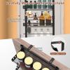 Over The Door Pantry Organizer 6-Tier Pantry Door Organizer Carbon Steel 110LBS Loading Easy Install Behind Door Storage For Closet Kitchen Bathroom 5