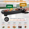 2 In 1 1300W Electric Hot Pot with Grill Smokeless Non-Stick Korean BBQ Grill Shabu Shabu Hot Pot with 5 Firepower Levels for 2-6 People
