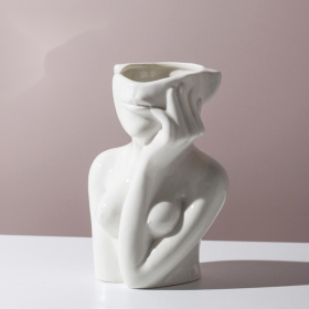 Human Body Shape Ceramic Vase for Modern Art and Home Decor (Option: B)