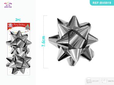 Christmas Star and Flower String Lights, Decorative Holiday LED Lights for Indoor or Outdoor Home and Garden Décor (Option: Silvery-3inches)